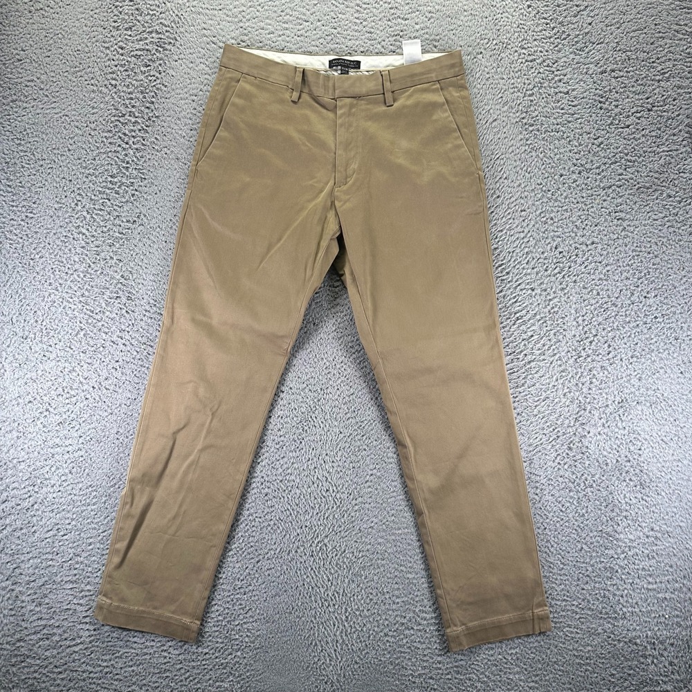 Banana Republic Mason Pant Men 31x30 Brown Cotton Chino Tapered Athletic Stretch